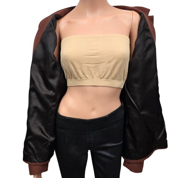 Vintage L.L. Bean Wool Blazer Jacket Made in USA Women 16 Herringbone Rust Lined - Picture 11 of 13